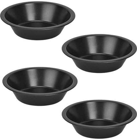 4 mini moldes para tartas, mini platos para tartas, moldes redondos individuales, moldes para hornear quiche, moldes antiadherentes, platos de quiche para hornear pan, pasteles, postres, carne, latas
