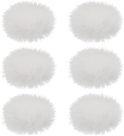 QUARKZMAN 6Stk Pelz Mikrofon Windschutz 10mm x 55mm Mini Mikrofonabdeckung Windschutz für Innen- und Außenmikrofon mit Lavalier Mikrofonen Weiß