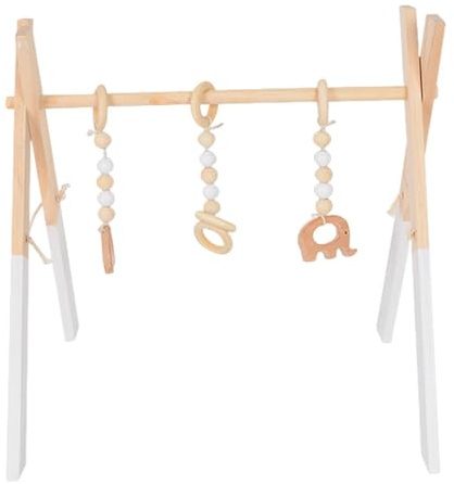 Turnhalle aus Holz für Babys, aus Holz, für Babys, zum Aufhängen | Aktivitäts-Fitnessstudio | Hängestange Geschenk für Neugeborene Baby