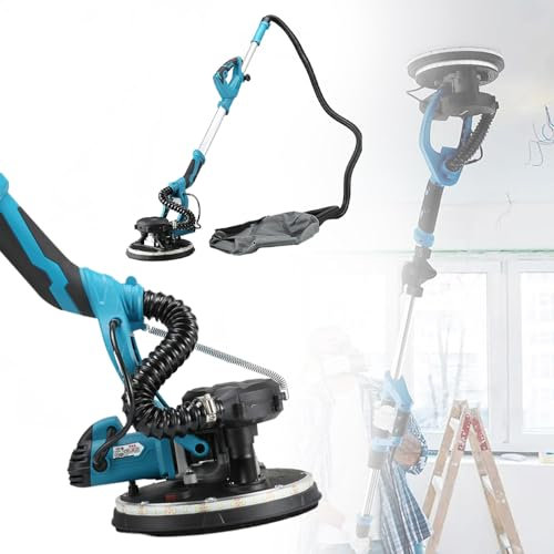 Eastnmythet Levigatrice per Pareti a Manico Lungo con Grande Disco Abrasivo, Lucidatrice Telescopica per Pareti a Secco, per Lucidare Soffitti e Pareti Interne ed Esterne,Drywall Sander
