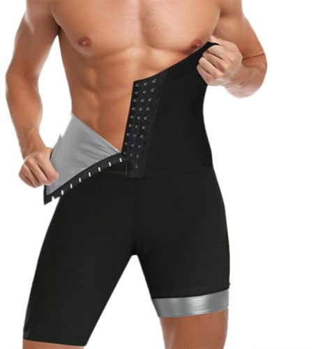 Träningspass för män Bastu Body Pants Athletic Gym Magen Slimming Shorts Sweat Shaper(silver,XXL)