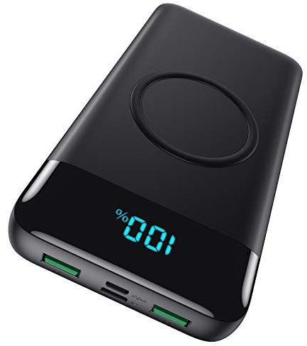 iPosible Power Bank Wireless Ricarica Rapida 26800 mAh, Power Bank 25W PD3.0 + QC4.0, 15W Wireless Caricatore Portatile Powerbank 4 Outputs USB C Batteria esterna compatibile con iPhone Huawei Samsung