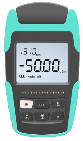 QIIRUN TM530 4 in 1 Fiber Optical Power Meter with Visual Fault Locator Powered by Rechargeable Battery Multifunctional Fiber Optic Tester with VFL RJ45 FC/SC connectors