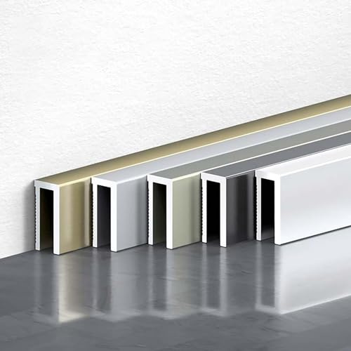 Raouoae Battiscopa in Alluminio 125 Cm X 2 Pezzi Finitura Elegante per Pareti E Pavimenti in Soggiorno Cucina E Corridoio Battiscopa per Pavimento Laminato(Bronze)