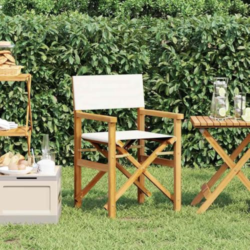 Lauuoeriau Furniture Item Home Klappstuhl Regiestuhl Creme Massivholz Teak-Möbel