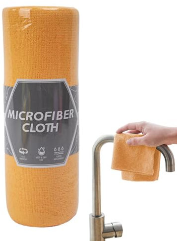 Paño de microfibra – Rollo de paño de microfibra absorbente para el baño | Paño de microfibra para rasgar a mano | Toallas de cocina de limpieza | Toalla de microfibra | Paños grandes reutilizables