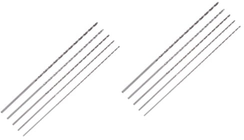 SHINEOFI 2 Series Juego De Brocas Perforar Carburo Bits Brocas De Acero Para Metal Duro Brocas Extra Largas Broca De Barrena Broca Acero De Alta Velocidad Plata 5 Piezas