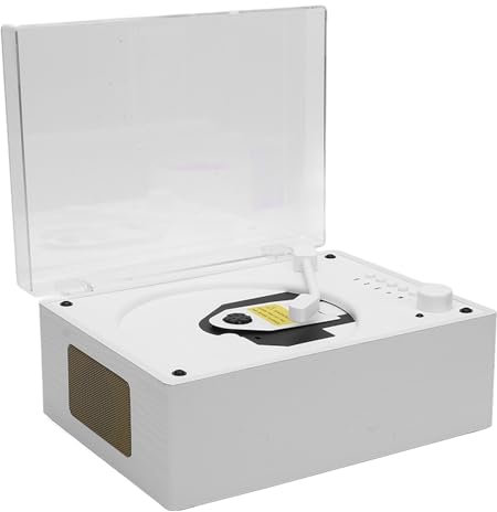 Reproductor de CD Portátil, Calidad de Sonido Transparente Multifuncional Retro con Control Remoto, CD, R y RW Reproductor Recargable para el Hogar, Radio, Nogal Brown con USB, AUX (Color de Grano