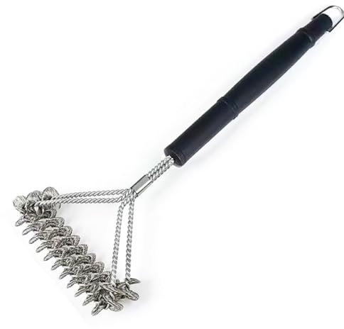 LHLXZQ Spazzola per Barbecue, Spazzola per la Pulizia Della Griglia con 2 File Setole a Spirale Metallica, Accessori per BBQ per Pulire Barbecue a Gas, Griglia a Carbonella, Elettrica