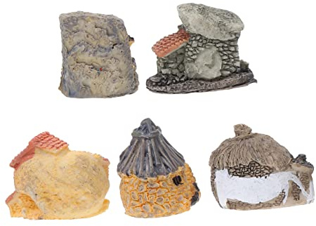 UPKOCH 5piezas Decoración De Jardín Forma De Casa De Microadornos para Paisajismo Artesanías De para Decoración De Jardín Exterior Minicasas