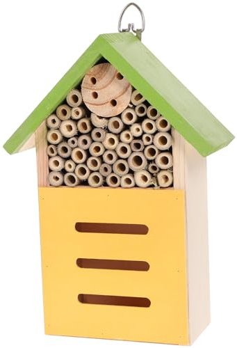 Milisten Insektenhaus für Bienen Dekoratives Bienenhotel für Garten und Terrasse Design Bestäubung Sicheres und Stabiles Material