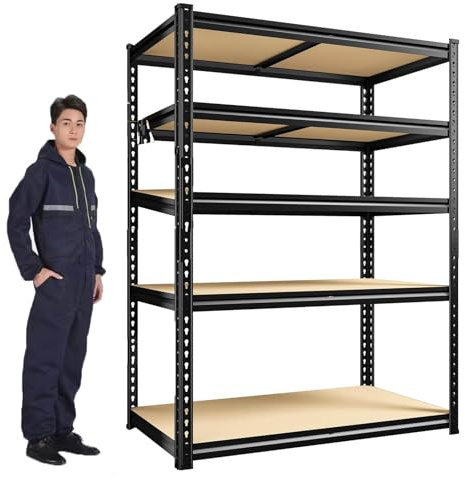 Yadlan éTagèRes pour Charges Lourdes, Enfichables, pour Cave. EntrepôT. 5 Tablettes RéGlables Colonnes IntéGréEs AméLioréEs, Roulement De Charge Stable 40''Wx20''Dx79''H