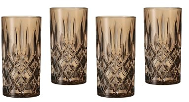 Nachtmann Longdrinkgläser Set 395 ml, 4 Stück, Tobacco, Noblesse, 105444B, Cocktailgläser aus Kristallglas, Trinkgläser spülmaschinenfest