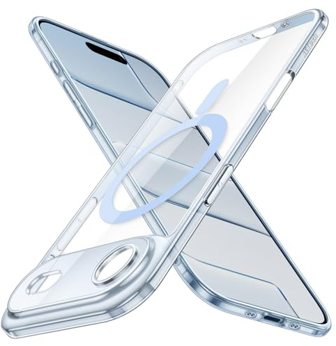 JETech Magnetische Dünn Hülle für iPhone Air, Himmelblau | Kompatibel mit MagSafe, Kameraschutz, Ultradünnes Leichtdesign, Transparente Rückseite