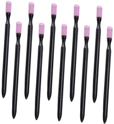 HAMPPLIES 10 Stück Teiliges Nagelpflege Doppelseitigen Quarz nagelfeilen und Nagelhautentferner Geeignet für Natürliche und Künstliche Nägel Leicht Tragbar für Professionelle Maniküre und