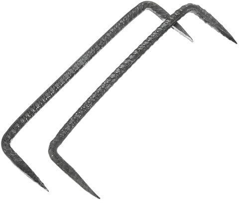 Lurrose 2 pièces Clous Heavy Duty à Pointe Double Clous pour Fencing et Fixation Bois Résistants et Durables pour Travaux de Construction et Menuiserie