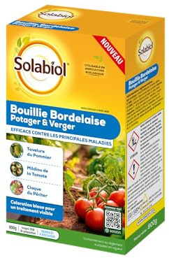 SOLABIOL Bouillie Bordelaise - Granulés - 200L de Solution - 800g | Fongicide Polyvalent - Préventif & Traditionnel - Mildiou, Tavelure, Cloque - Coloration Bleue - SOBB800