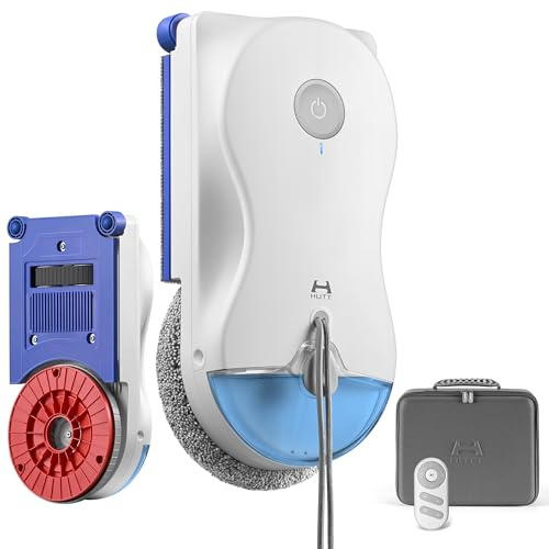 Hutt R10 Robot Limpiacristales con Sistema de Limpieza Híbrido Húmedo/Seco, 7000 Pa, Doble Spray HydroJet, Navegación NAVI 7.0, Disco Flotante 3D, Caja de Almacenamiento