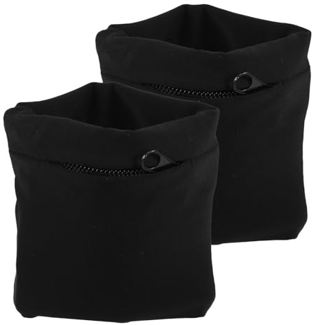 Kichvoe 2 Stück Schwarze Sport Armtaschen aus Polyester Wasserabweisende Lauf Handyhalterung mit Stauraum für Geldbörse und Schlüssel Leichte Outdoor Handgelenktasche zum Radfahren