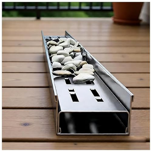 JUCCJUXIN Sistema di Drenaggio A Trincea for Terrazze, Resistente Canale di Drenaggio in Acciaio Inox 304, Esterno Stretto Canaletta Scolo Acqua Piovana, Canale a Pavimento(H5*W15CM/H1.97*W5.91IN)