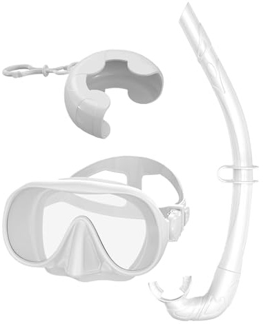 Set de esnórquel para Adultos, visión panorámica y antigoteo, con, Correa Ajustable, máscara de Buceo Plegable, para Mujer, Hombre, Familia, Entrenamiento de natación, Vacaciones en la Playa