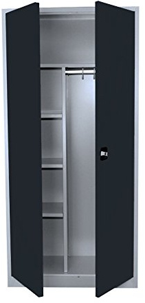 Lüllmann Kleiderspind komplett montiert 195x92x42cm (HxBxT) anthrazit Metallschrank abschließbar Spindschrank Werkzeugschrank Spind 545548