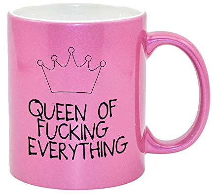 LimaLima Funny Novelty Tea & Coffee Pink Queen of Everything Mug for Women Her