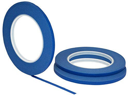 3 PK 1/10,2 cm Zoll x 60YD stikk blau Maler Klebeband 14 Tage sauberes Release Trim Rand dünn schmal Finishing Abdeckband (0,6 in 6 mm)