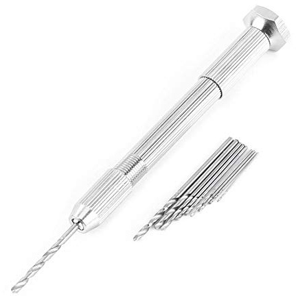 Präzisions Handbohrer mit 10 HSS Spiralbohrern 0.5-2mm für Elektronik und Uhrenreparatur