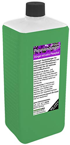 Petunien Dünger XL 1 Liter mit extra Phosphat, Premium Flüssigdünger aus der Profi Linie