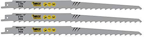 3 x SabreCut SCRS1617K_3 300mm 3 TPI S1617K Very Fast Wood Cutting Reciprocating Sabre Saw Blades