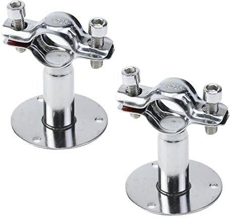 Antrader Wall Mount Ceiling Mount Shower Curtain Closet Rod Rail Pipe Support, Adjustable Stainless Steel Bracket Clamp for Dia 25mm (3/4 inch) Pipe Tube, 2 Pack with Screw