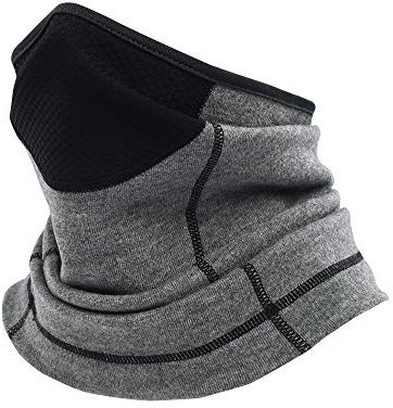Rumsfel Schlauchschal Herren & Damen, Halswärmer Halstuch, Winter Elastisch Multifunktionstuch Windabweisend Nacken Wärmer mit Atmungsaktivem Netz für Outdoor Radsport Ski Motorrad Laufen (Grau)