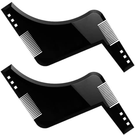 Beard Comb Beard Shaping Tool for Men Beard Shaper Tool with Comb,Men's Facial Hair Hairline Perfect Symmetric Lines and Trim with Beard Trimmer Hair Clipper (2 PCS)