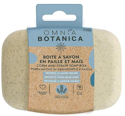 OMNIA BOTANICA - Boite à Savon - Bioplastique Issu de Paille et maïs - Idéal Voyage, décoration Salle de Bain, Douche, Cuisine, cosmétiques DIY
