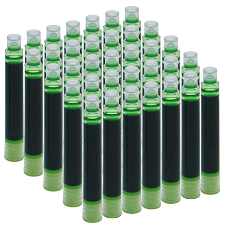 SIPLIV 35 cartuchos de tinta, 3,4 mm de diámetro de diámetro para pluma estilográfica de caligrafía, cartuchos de tinta de repuesto - verde claro