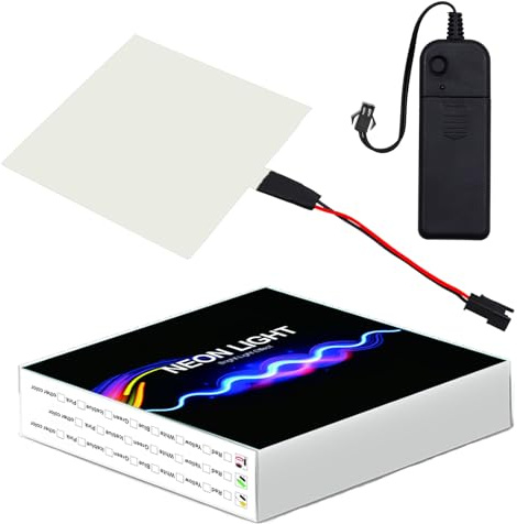 Ygmylandbb Elektrolumineszierende Paneele, EL-Platten Licht, EL-Blätter, 10 cm x 10 cm, ON/Slow Flash/Fast Flash, Eisblau, 1 Stück