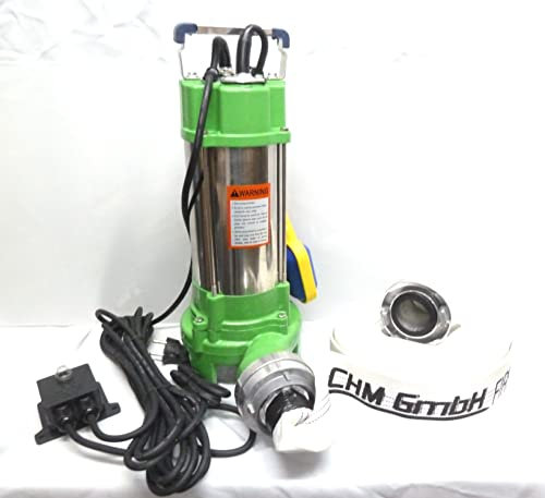 Profi Fäkalienpumpe Schmutzwasserpumpe V1500 mit Schneidwerk+30 Meter 2C-Schlauch