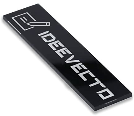 Plaque boite aux lettres Plexiglass NOIR personnalisable Adhésive - dimension 100x25mm - épaisseur 3mm - 5 coloris - Résistant intempéries et UV - Facile à poser - Fabrication Atelier France