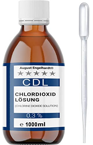 1000ml Chlordioxid-Lösung 0,3% – CDL/CDs in Braunglasflasche & HD-PE Pipette zum Tropfen (1 Liter)