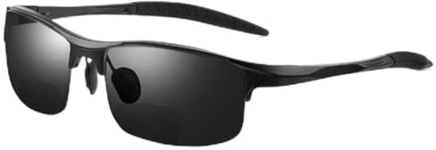COKYIS Polarisierte Sonnenbrille Herren Bifokale Lesebrille Outdoor Sportbrille Computerbrille Halbrand Gleitsichtbrille Blaulichtfilter Fahrbrille