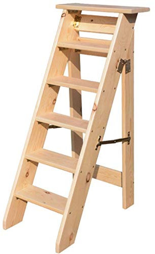 Escabeau Pliant d'intérieur Multifonction, Tabouret Pliable, bibliothèque de Maison, Support pour Plantes, Chaise d'escalier en Bois