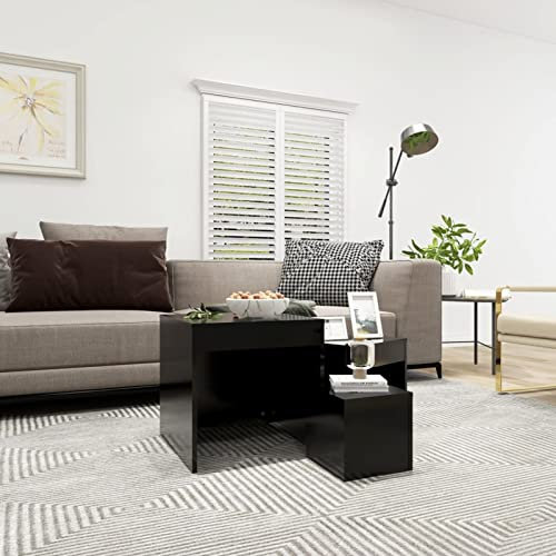 ADWOA Satztische 3-TLG. Schwarz Holzwerkstoff Couch Table Moderne Eitelkeit Tisch