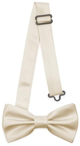 Laddheid barn pojkar fluga – förbunden, justerbart band, matt design, perfekt för bröllop, födelsedag, skolstart – hållbar och snygg storlek 10 cm x 5 cm BKM, Beige, 10cm x 5cm