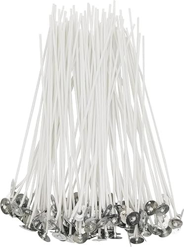 100 mechas de algodón para velas, 20 cm, preenceradas para hacer velas, velas DIY, mechas gruesas con base