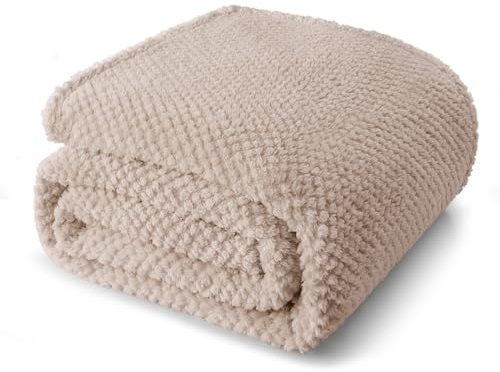Whale Flotilla King Size Fuzzy Fleece Blanket for Bed, 90x104 Inch Fluffy Warm Soft Jacquard Blankets for All Season, Lightweight and Cozy, Camel