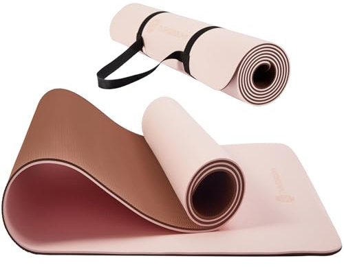 TASHIDROLMA Yogamatte Rutschfest, TPE Gymnastikmatte Mit Tragegurt, Sportmatte Für Fitnessstudio, Zuhause, Reisen, 183x61cm Dicke 6 mm
