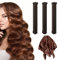 Locken Ohne Hitze Heatless Curls Band 3 Stück Lockenwickler über Nacht Overnight Blowout hitzefreie Locken über Nacht mit Haken für Kurzes Und Langes Haar (Braun)