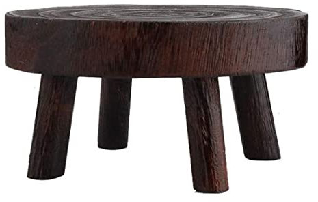 Generisch pflanzenständerMini runder Holzhocker, Pflanzenständer aus Holz Mitte des Jahrhunderts