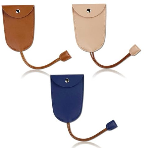 Fokecci Pack of 3 Women's Key Pockets, PU Leather Protective Cover for Car Keys, Key Case for Men and Women, multicoloured, Extra breit